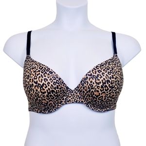 VS PINK Wear Everywhere Push-Up Leopard Animal Print Bra Size 36D